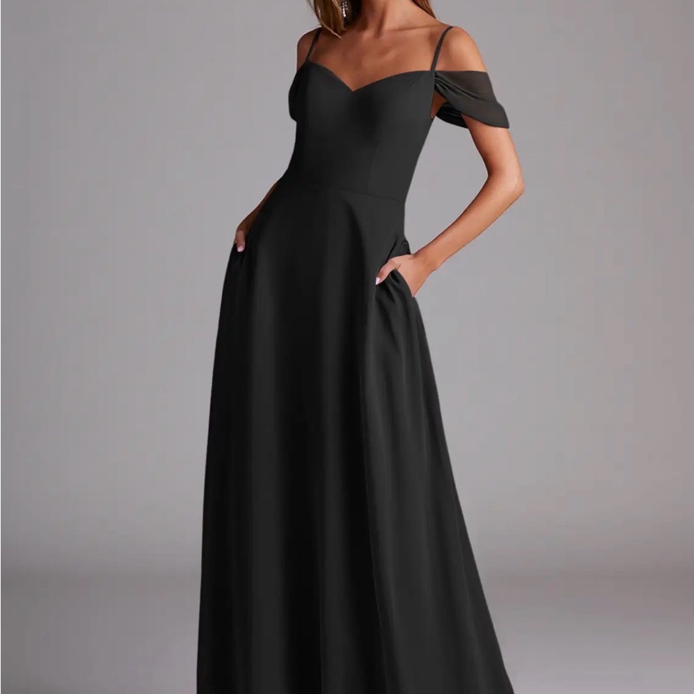 Azazie Black Maxi Dress